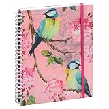 Exacompta - 2005031E - Agenda de poche - La semaine sur deux pages - Sophie Adde Lady 20W - Couverture cartonnée rigide - 15 cm x 21 cm - Janvier 2023 à décembre 2023 - Motif Oiseaux