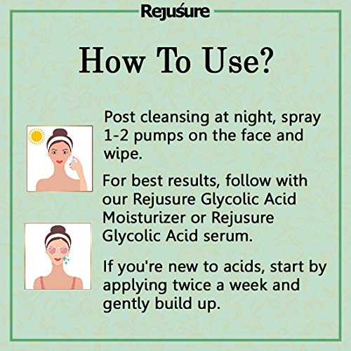 Image of Rejusure Glycolic Acid Face mist - For Improved Skin Brightness & Visible Clarity - 100ml (Pack of 3)