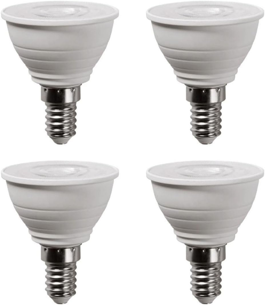 PAR16 E12 LED Bulb 5W Dimmable, 4-PACK Chandelier Short Neck Recessed Spotlight Light Bulb,500LM 50W Equivalent,No Flicker Mini Short Light Bulbs (Daylight White 6000K)