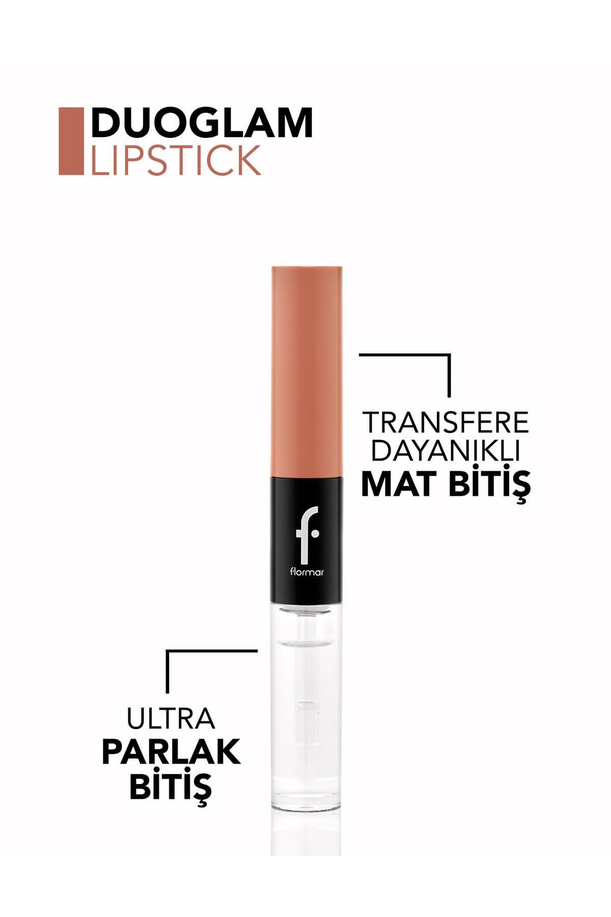 Flormar Duoglam Yüksek Pigmentli Kremsi Likit Ruj & Ultra Kalıcı Dudak Parlatıcısı 004 Perfect Touch
