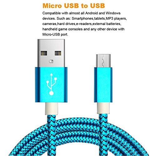 Micro USB Cable 2pack 6ft Android Charger Cord Fast Quick Charging for Samsung 2016 Tab A 7.0 10.1, E 8.0, Kindle Fire Hd Hdx 7 8 10 Tablet, Phones Galaxy S7 S6 Edge, Note 5/4, J7 J3 Prime Star Pro