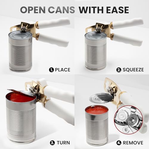 Image of Zulay Kitchen Manual Can Opener Heavy Duty Patented Stainless Steel, Gold