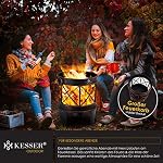 KESSER® Feuerschale Inkl. Abdeckung Feuerkorb mit Funkenschutz & Griffen + Schürhaken Feuerstelle 58 x 45 cm für Garten & Terrasse Metall Antik-Rost-Optik Multifunktional Fire Pit Heizung BBQ braun – Bild 5