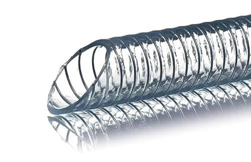 Tubo in Pvc Trasparente con Spirale in Acciao Armonico, Per Acqua e Fluidi Inerti, Vendita a Metraggio (80 mm)