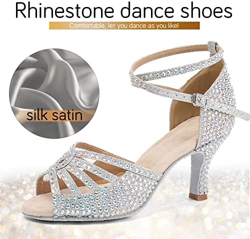 Qunide) Sandali Da Donna Con Scarpe Da Ballo Latino, Colore Moda