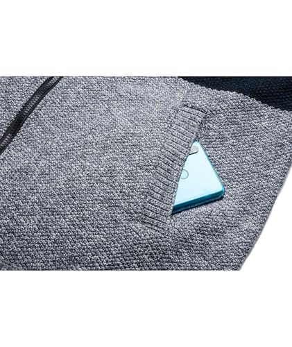 Image of LLdress Mens Knit Cardigan Sweaters Sherpa Lined Full Zip Hoodie With Pockets