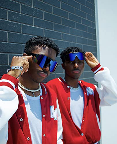 ShadyVEU Retro Sports Outdoor Oversized 80s Flat Top Mono Mirrored Lens UV400 Mens Womens Sunglasses4