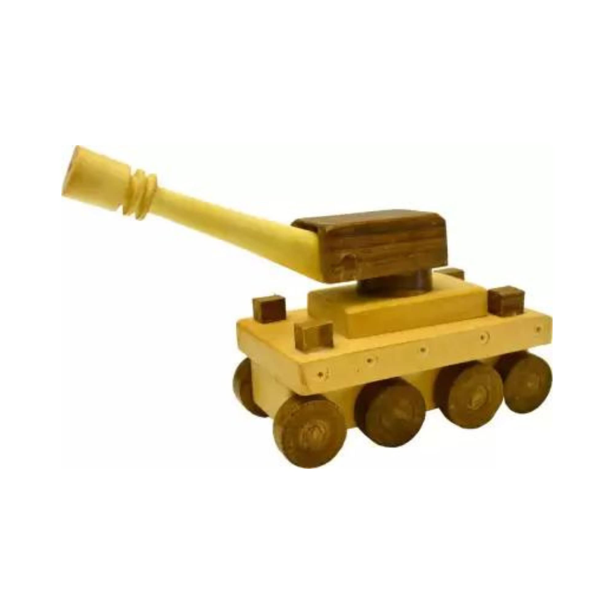 santarms Wood Army Tank Indian Toys for Kids Tanker Decoration Wooden Moving Toy Kids/Wooden Road Roller/Classic Kids and Showpiece Classic Home Décor Brown Roller 3