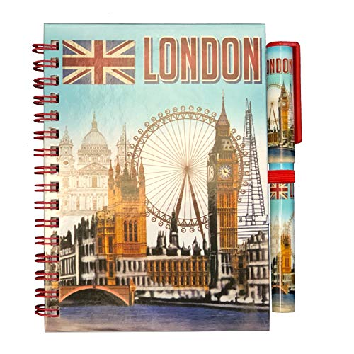 Bells Box Cuaderno de recuerdo de Londres, Bloc de notas británico con bolígrafo, Union Jack, regalo de Inglaterra, papelería