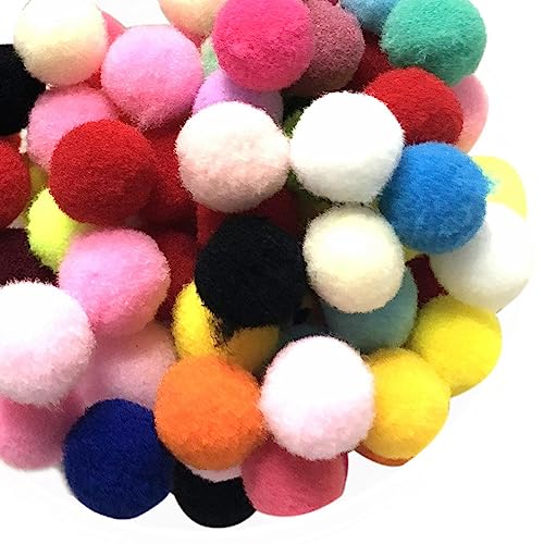 Tachiuwa 100 Pçs Pompons Cores Sortidas Bolas Pompons Cores Brilhantes Mini pompons Bolas Bolas para