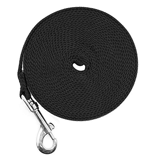 Justzon Cotton Web Dog Training Lead, Black, 20'