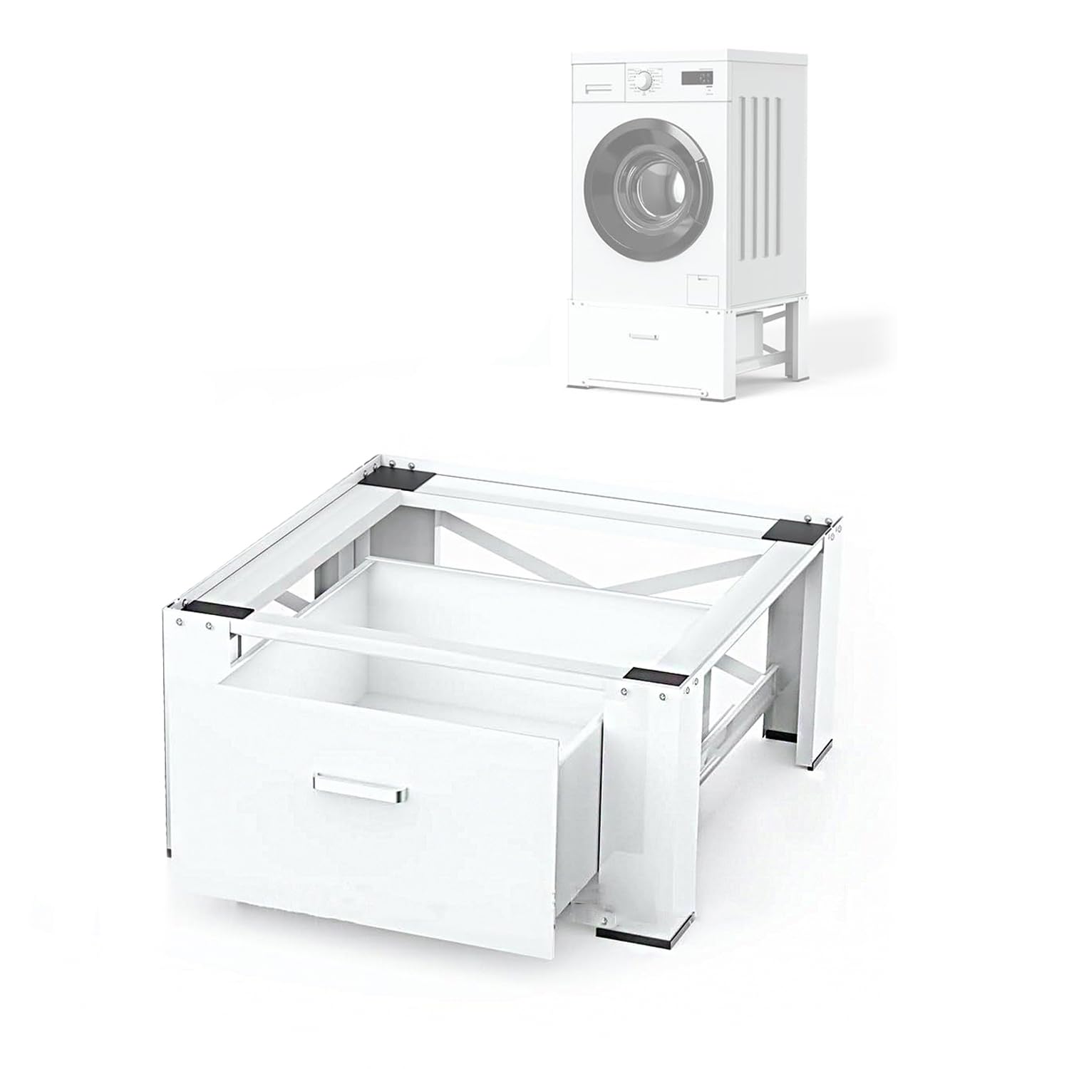 Pobbycrafm Washer Dryer Machine Stacking Kit For Washer And Dryer Tumble Dryer Stand With Drawers Appliance Stand Washing Machine Cabinet