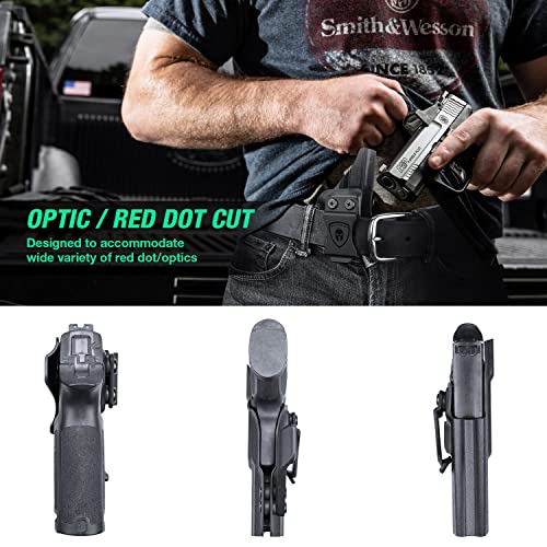 WARRIORLAND IWB Kydex Holster Optic Cut & Claw, Compatible with Glock 17/19/ 19X/ 43/ 43X/ 43Xmos, P365/ P320, G2C/G3C, Hellcat/Hellcat Pro, M&P 9/.40, Shield 9/.40, Shield EZ/ SD9VE, EC9s and More