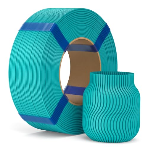 ELEGOO Filament PLA Basic Refill 1,75 mm Vert Turquoise 1KG, Filament PLA 3D Sans Bobine Précision Dimensionnelle ±0,02 mm, Recharge Écologique pour Bobine...