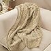 Amélie Home Chunky Knit Throw Blanket, Dual-Sided Soft Chenille Breathable Cable Knitted Blanket for Couch, Farmhouse Decorative Throw for Sofa & Chair, 60