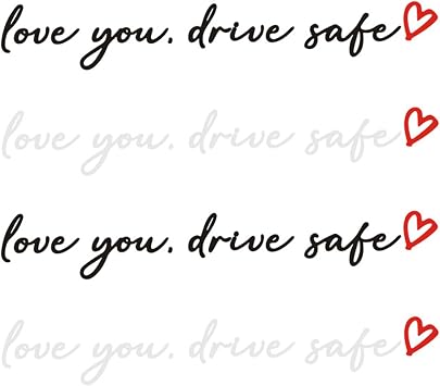 I Love You Drive Safe Mirror Sticker for Car Rearview Mirrors Stickers Decal with Heart Gifts for Her Him 4 Pcs