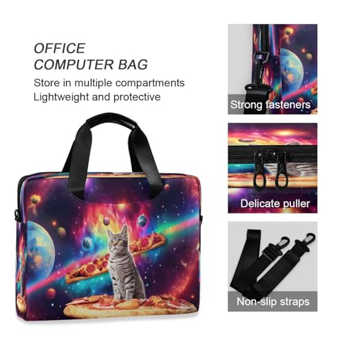 Bolso Maletín para Laptop Galaxy Space Pizza Cat con Correa miniatura 4