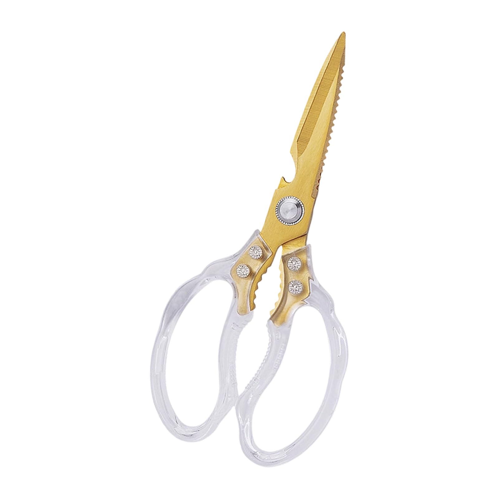 Tfaoys Gold Practical Kitchen Scissors With Ergonomic Handle Stainless Steels Shears For Meat Poultry Seafood And Outdoor Use Stainless Steels Kitchen Scissors