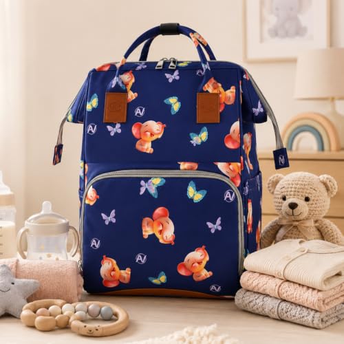 Image of Winnies Diaper Bag Backpack with Secure Front Buckle - Waterproof Maternity Travel Backpack with Large Capacity, Insulated Bottle Holders & Multiple Internal Pockets