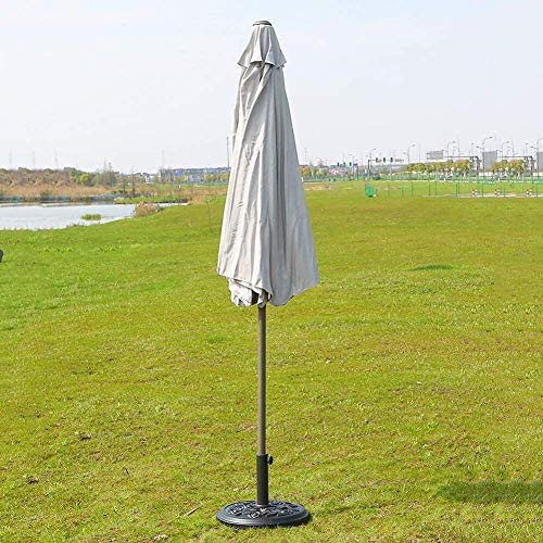 Parasol exterior de 270 cm gris con sistema de manivela ajustable 5