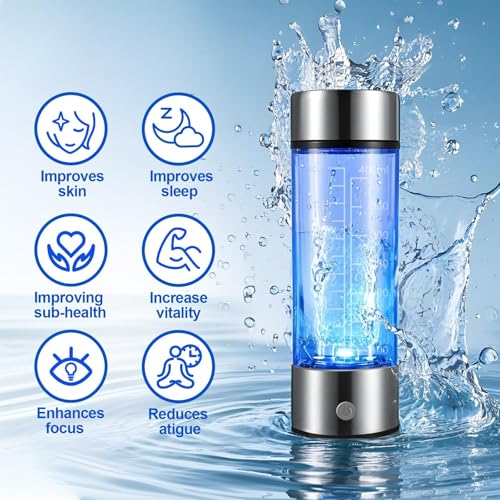 Frillize Hydrogen Water Bottle -420ml, 3-Minute Portable Electrolysis Hydrogen Generator - SPE/PEM Technology, 900-1600ppb, Hydrogen Water Generator, Reduces Fatigue - Image 6