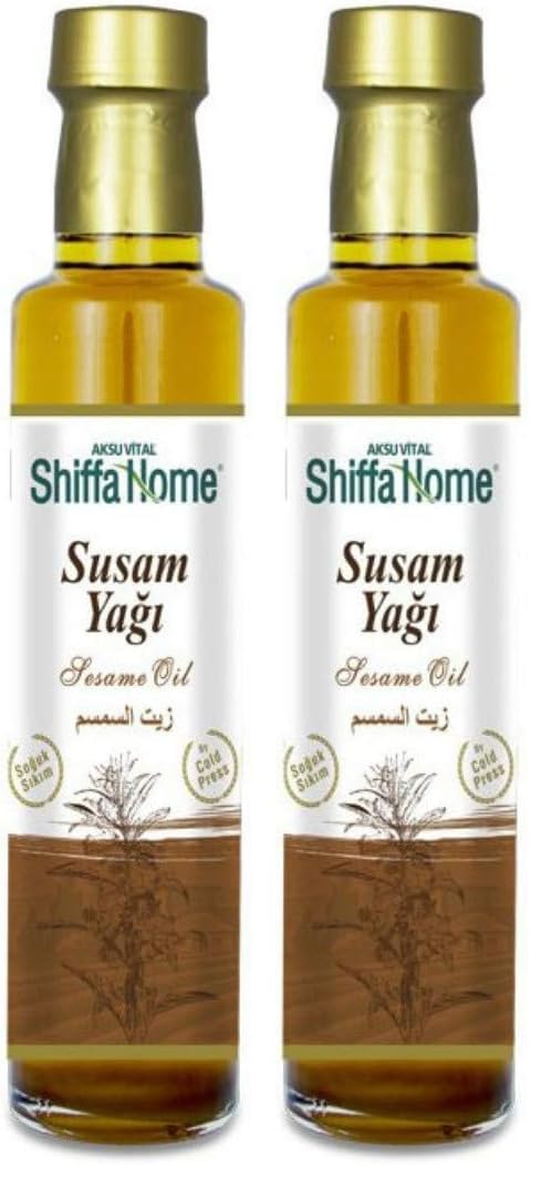 Shiffa Home Susam Yağı 250 Ml | Soğuk Sıkım%100 Doğal Saf Bitkisel Yağ | Omega, Vitamin ve Mineral Açısından Zengin | Cilt ve Saç Bakım Yağı | Masaj, Mutfak ve Aromaterapi Kullanımı (2 paketi)