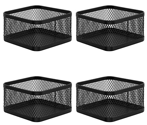 MaxGear Paper Clip Holder Paperclip Holders Mesh Paper Clip Holders Paper Clip Dispenser for Desk Paper Clip Organizer Office Binder Clip Holder Black, 4 Packs