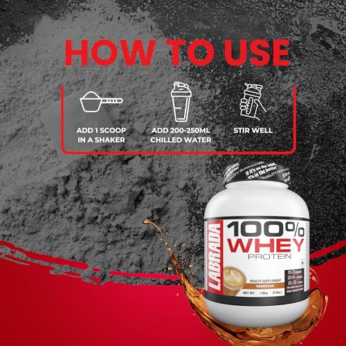 Image of Labrada 100% Whey Protein Concentrate, 2Kg, Mocha (57 Servings, 25g Protein, 0g Sugar)