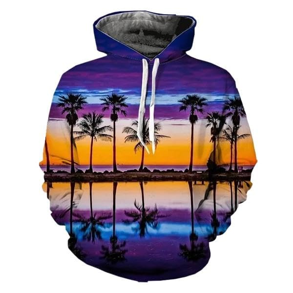 Sweat imprimé 3D coloré avec capuche et coupe ample