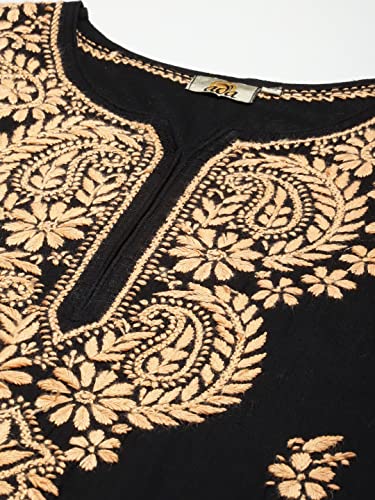 Image of Ada Hand Embroidered Lucknowi Chikankari Cotton Kurta Kurti for Women A411191