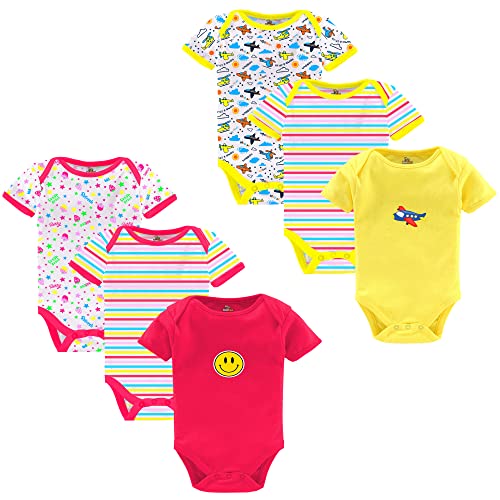 Image of Kidbee Newborn Baby Half Sleeve Cotton Sleepsuits /Half Romper /Bodysuit /Onesies (Set of 6)