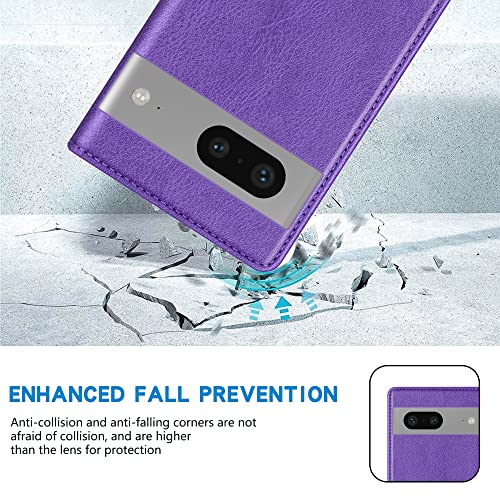 ZZXX for Google Pixel 7 Wallet Case Strong Magnetic 6.3 inch,Purple - image 7