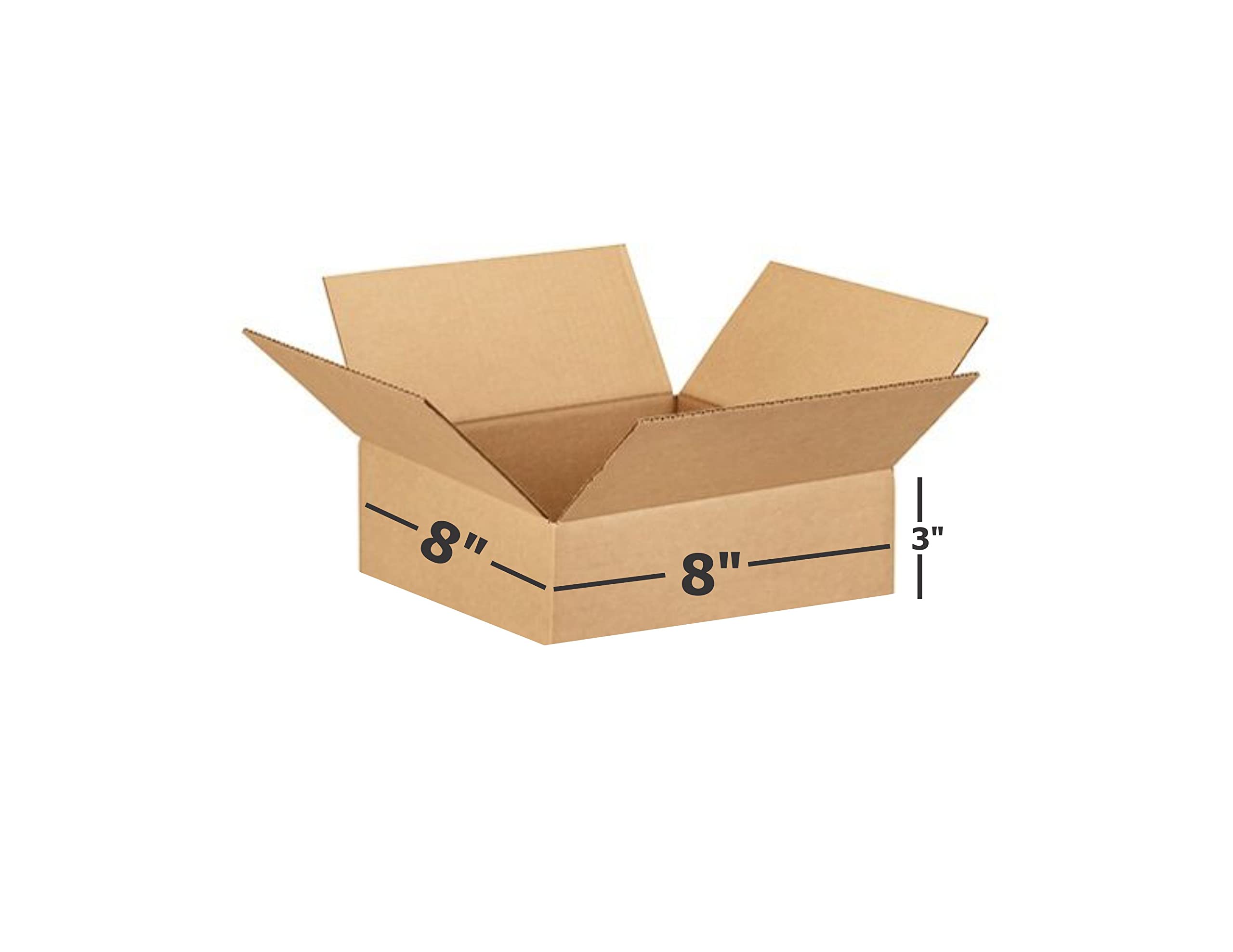 3 Ply Brown Corrugated Box_Packing Box Size: 8x8x3 Length 8 Inch Width 8 Inch Height 3 Inch Shipping Box Courier Box (Pack Of 20)