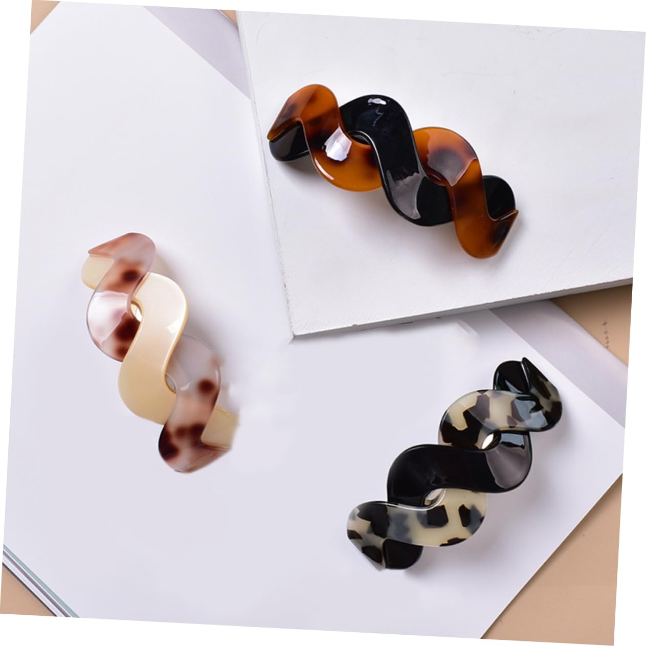 Beavorty 12stücke Haarklammer Rechteckige Haarspangen Für Damen Acryl Haarklammern Rotbraun Schildpatt Und -hautton Rutschfest Für Dickes Haar Haarschmuck Für Jeden Anlass