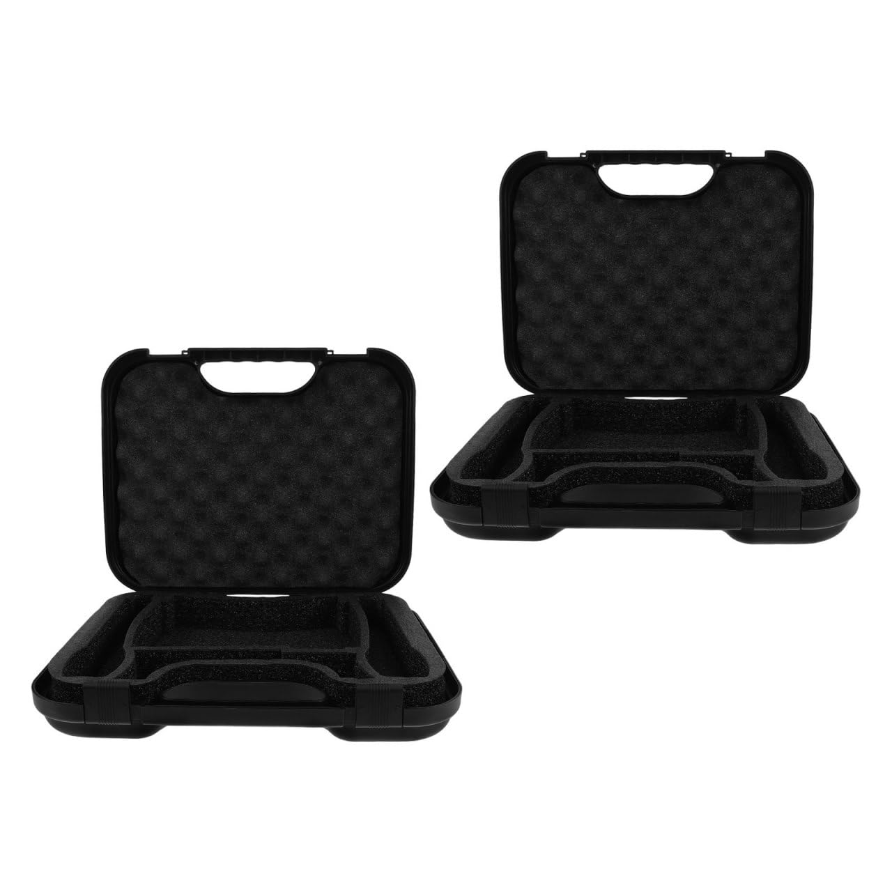 2 Pezzi Custodia Rigida per Microfono Wireless in Plastica Scomparti Imbottiti, Grande Capacità e Maniglia Portatile per Esibizioni Musicali All'aperto e Registrazioni