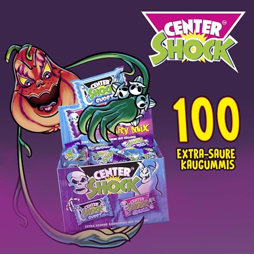 3. Bild von Center Shock Scary Mix, Box mit 100 Kaugummis, extra-sauer mit verschiedenen Sorten, geeignet für Geburtstag, Pinata, Candy-Bar & Schultüte, Weihnachten & Halloween, 400g