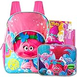 Trolls Backpack and Lunch Bag Set - 16” Trolls Poppy Backpack Bundle with Water Pouch, Stickers | Trolls Backpack for Girls