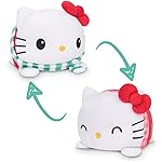 TeeTurtle - The Officially Licensed Reversible Sanrio Plushie - Hello Kitty - Christmas Tree + Snowflake Sweater - Show Your Mood Without Saying a Word!