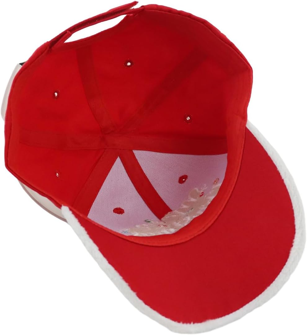 Christmas Hat for Women Men, Merry for Mom Dad, Adjustable Embroidered Cotton Red/White Santa Baseball Cap - Image 6