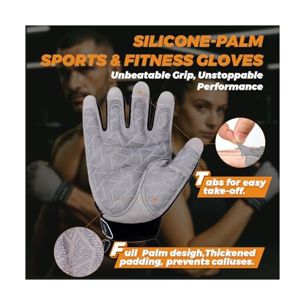 Weight Lifting Gym Workout Gloves Full Palm Protection for Men and Women,Breathable Sport Gloves for Training,Fitness,Exercise,Yoga, Pilates,Cycling - Image 3