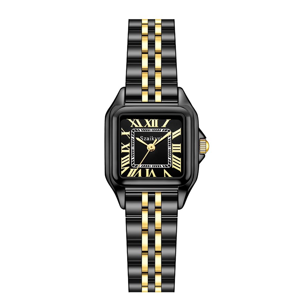 SzaikyriClassic Square Watches for Women with Roman Numerals Ladies Casual Dress Watch