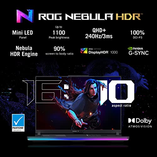 Image of ASUS ROG Strix SCAR 16 (2023), Intel Core i9 13th Gen, 16 inch (40.64 cm) Mini-LED QHD+ 240Hz /3ms, 12GB RTX 4080, Gaming Laptop (32GB /1TB SSD /Win 11 /Office 2021 /90WHr Battery /Black /2.5 Kg), G634JZ-NM057WS