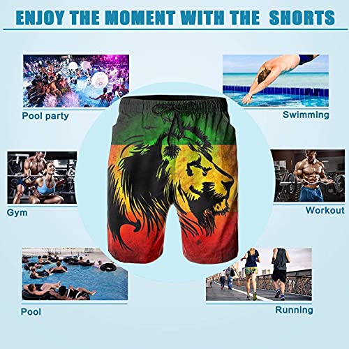 Dry Jamaican Lion Flag Mens Swim Trunks Surf Board Shorts Beach Pant Sportswear4