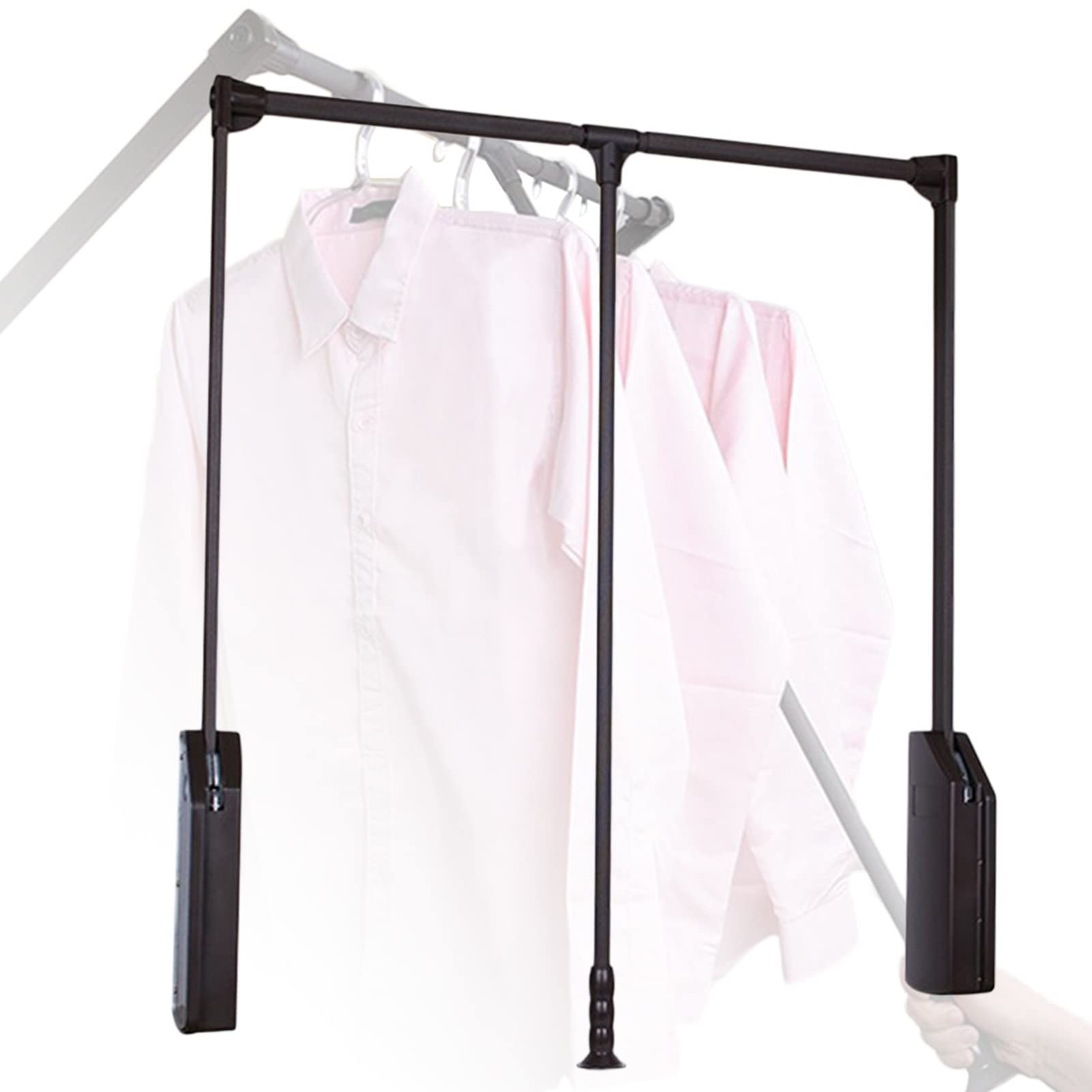 Système de rail de penderie rabattable et réglable 66-89 cm pour dressing