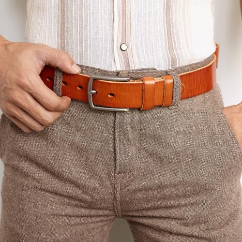 Belts for Men Genuine Leather Belt Durable Business Casual Men's Leather Belt With Anti-Scratch Buckle2