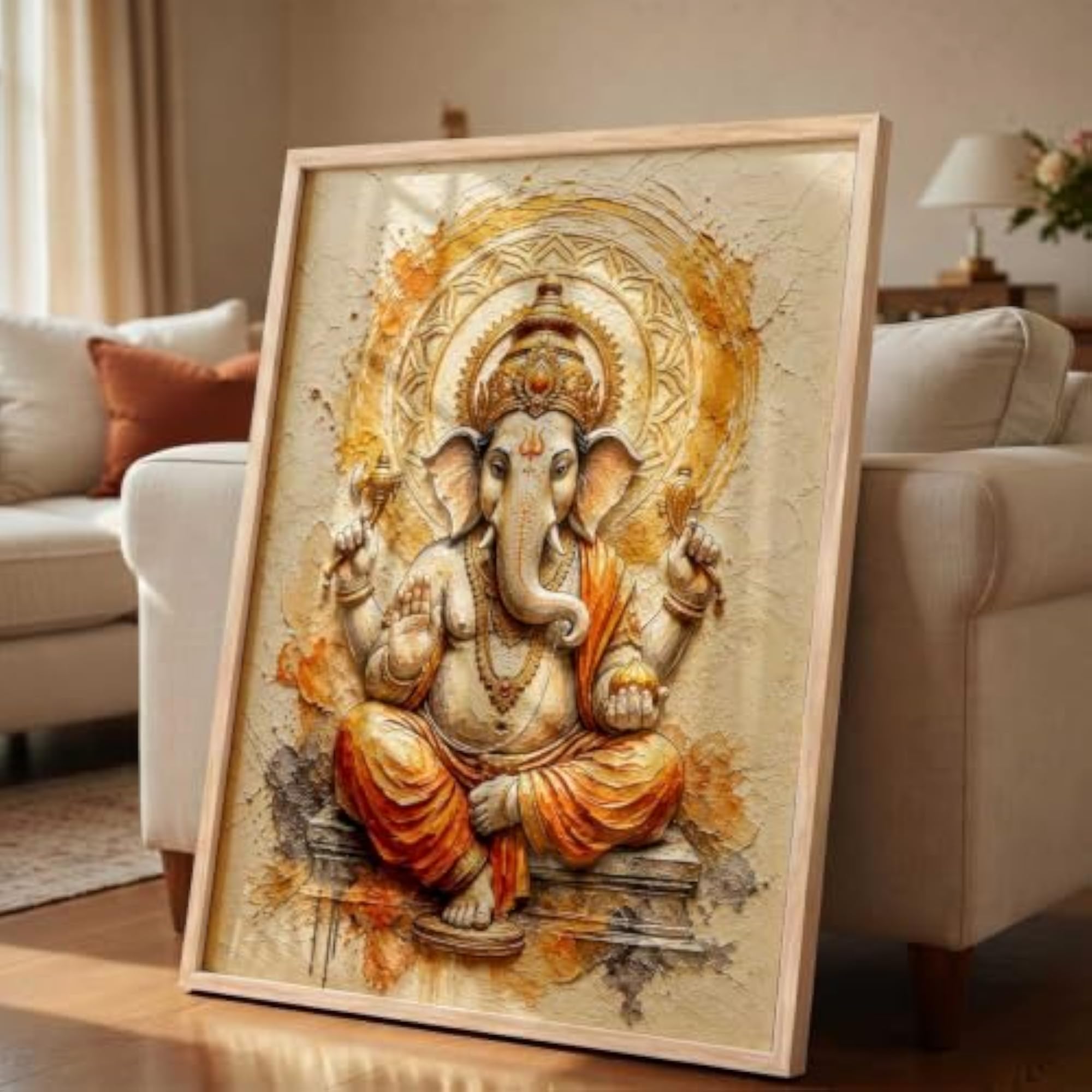 Hindu God Wall Decor Framed Wall Art, Spiritual Painting