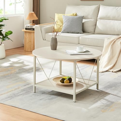 [en.casa] Table Basse de Salon Ronde Table d'Appoint Bout de Cana...