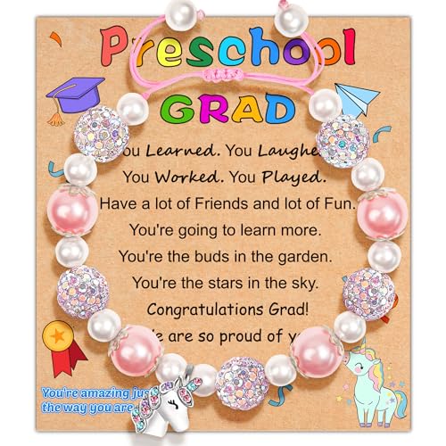 Parma77 2026 Preschool Graduation Gifts, Adjustable Unicorn Bracelet with Pearl &...