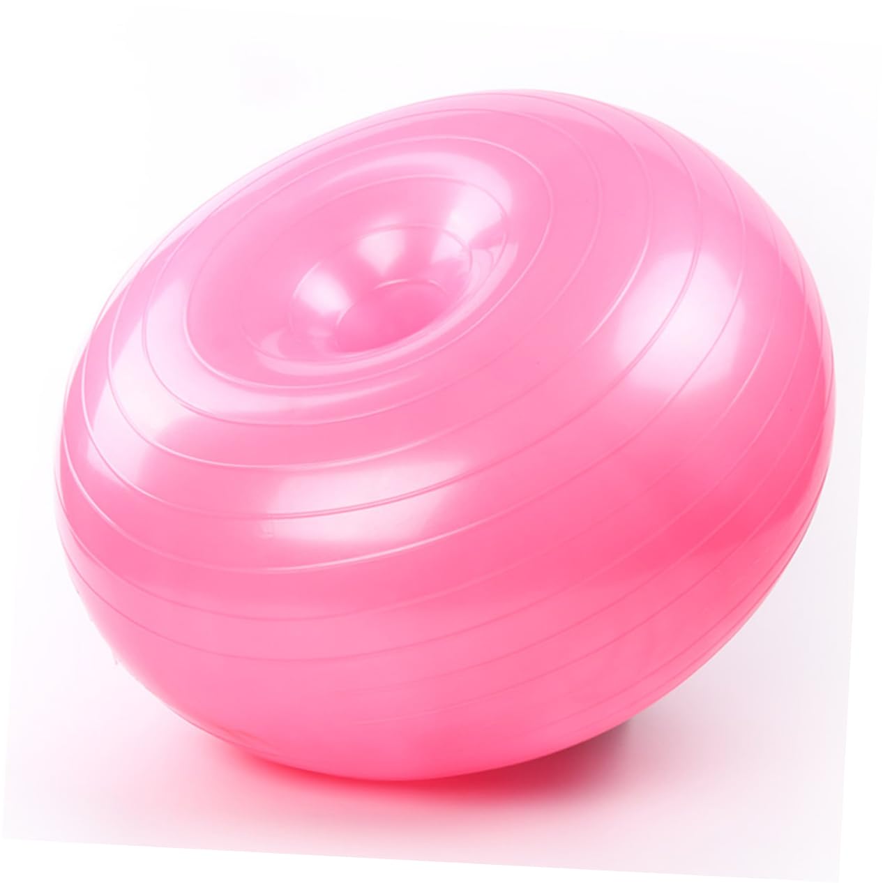 Hemoton Inflatable Yoga Ball Fascia Ball Adults Tune Inflatable Auxiliary Spiky Massage Shape Donut Shaped Gym Bouncy Portable Fitness Light Exercise Thick Foam Pink