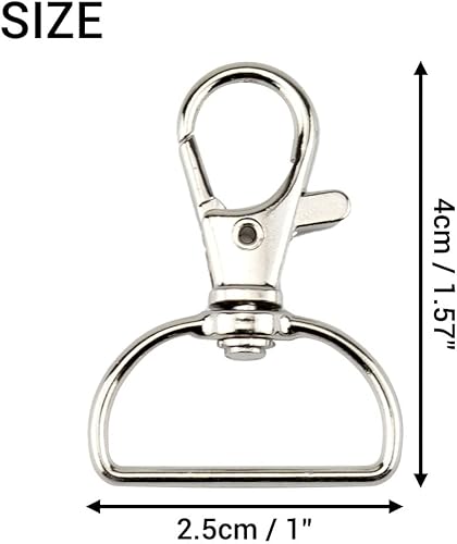 Miniatura 3 de Paquete de 60 ganchos de clip para llavero, cierre giratorio con clip de anillo en D, ganchos a presión, ganchos flexibles de 360 grados, ganchos de